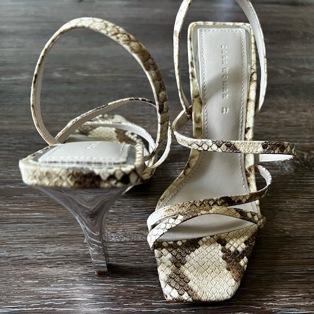**SOLD** Zara Snake Skin Print Leather Heels